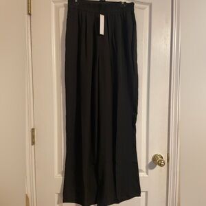 NWT Three Eighty Two Edison Wide Leg Trouser Pants‎ Black Large Business Min…
